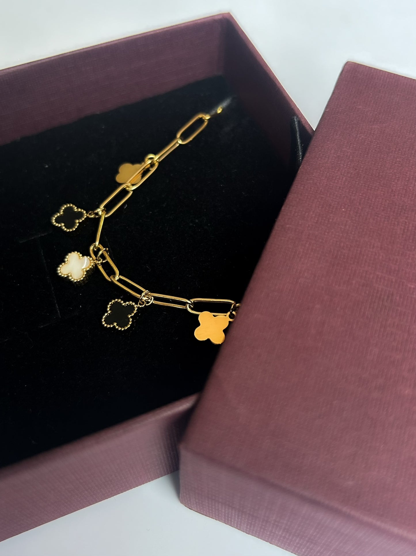 Midnight Clover Bracelet