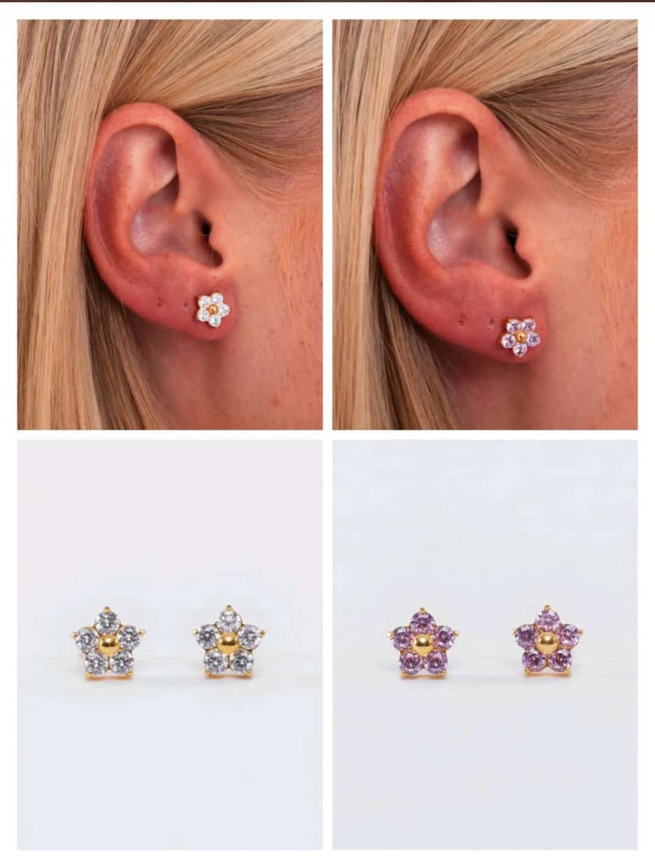 Lavender Lace Studs
