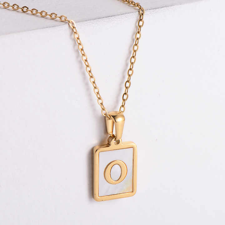 Square Initial Necklace