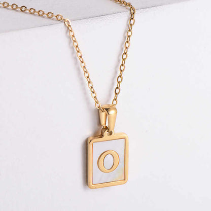 Square Initial Necklace