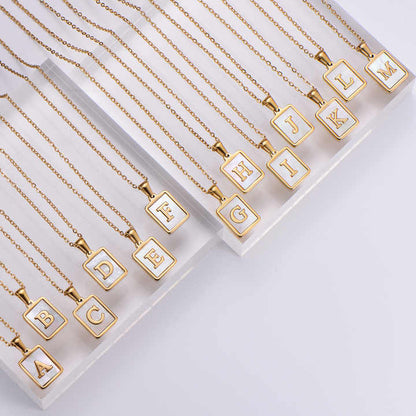 Square Initial Necklace
