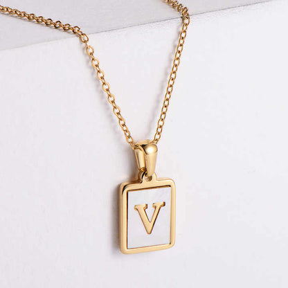 Square Initial Necklace