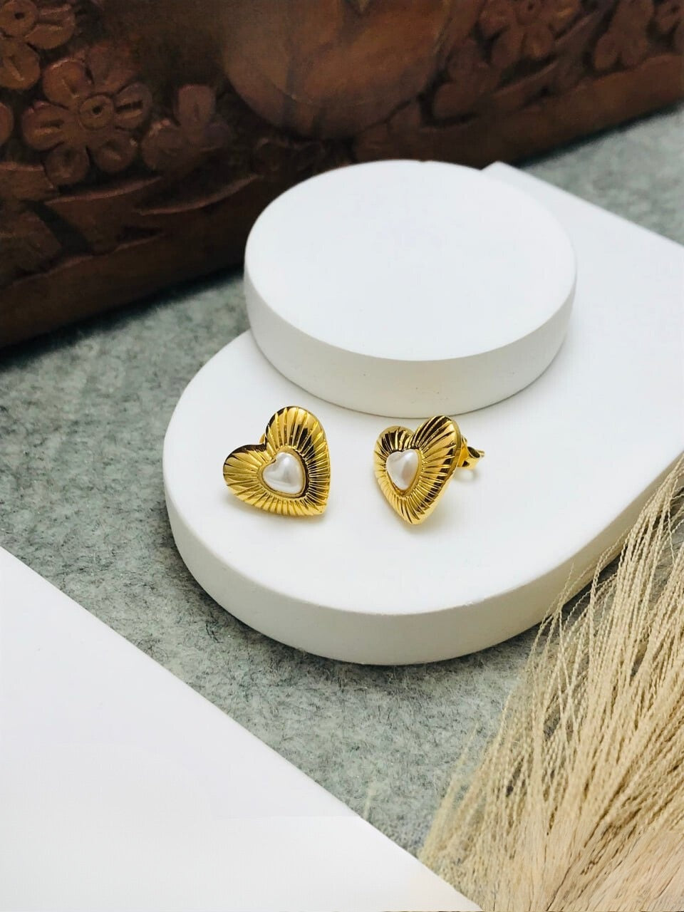 Gracy Heart Studs