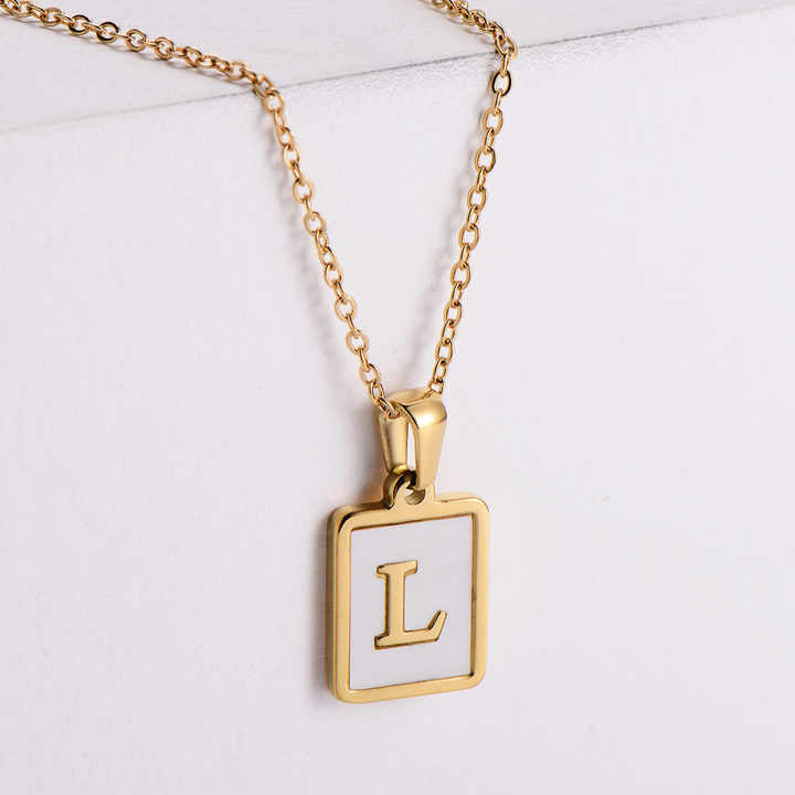 Square Initial Necklace