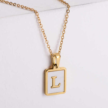 Square Initial Necklace